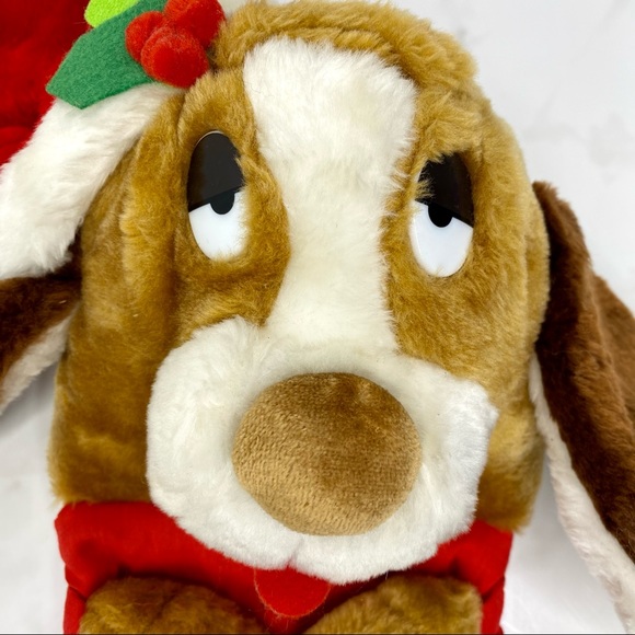 Vintage Smithy BASSET HOUND Dog Christmas Stocking Plush Quilted Patchwork 23” - Picture 5 of 12